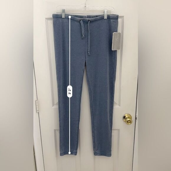 NWT Vintage Havana Lounge Pants Washed Blue Size Large Joggers Soft Sleep - Picture 7 of 8